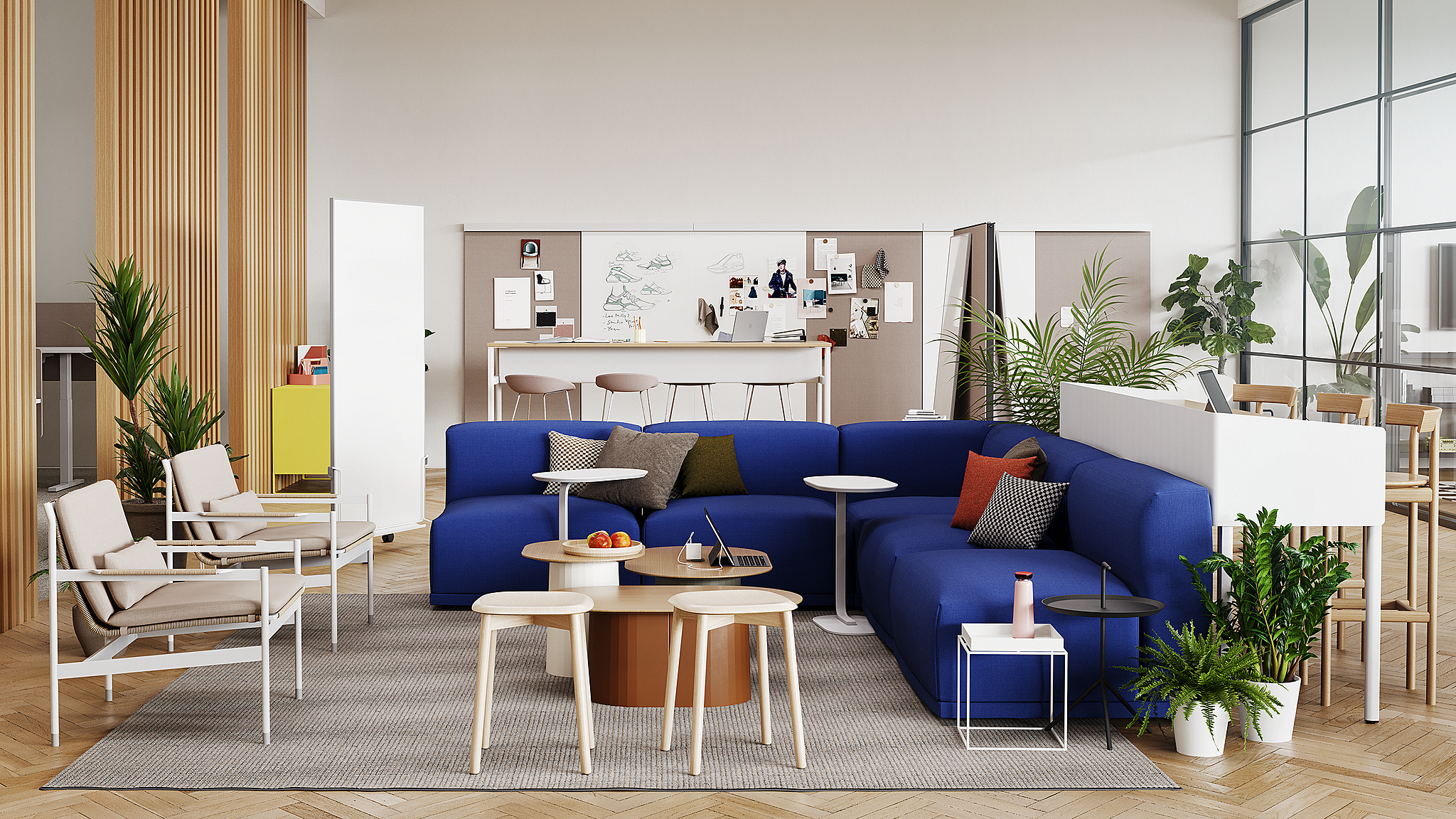 MillerKnoll Ancillary Collaborative Space using furniture to reduce noise in the office